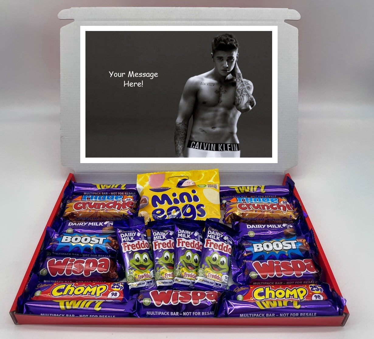 Justin Bieber Chocolate & Sweet Gift Box – Personalised Gift