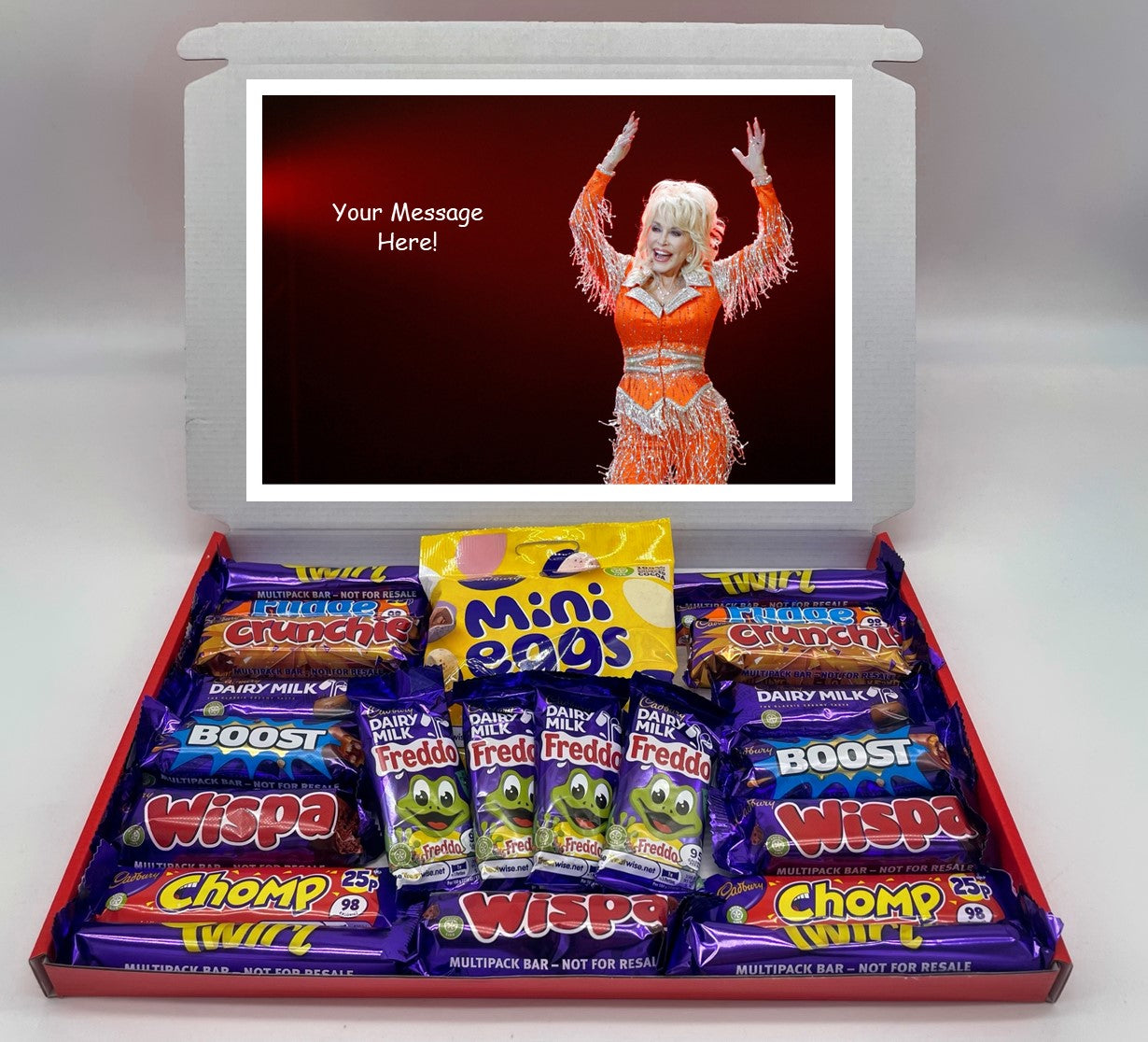 Dolly Parton Chocolate & Sweet Gift Box – Personalised Gift