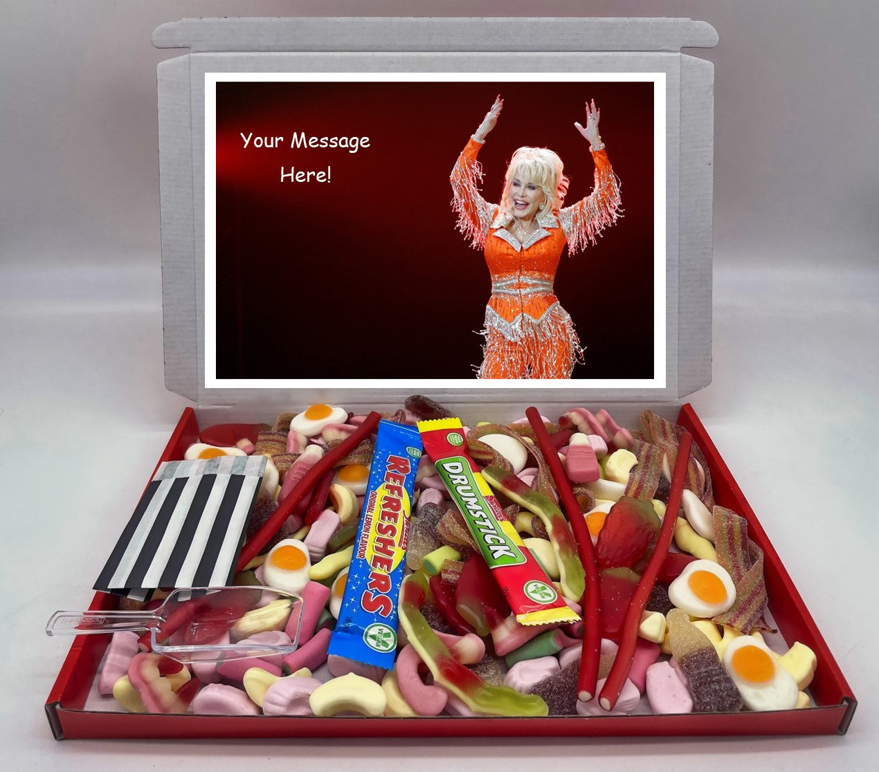 Dolly Parton Chocolate & Sweet Gift Box – Personalised Gift
