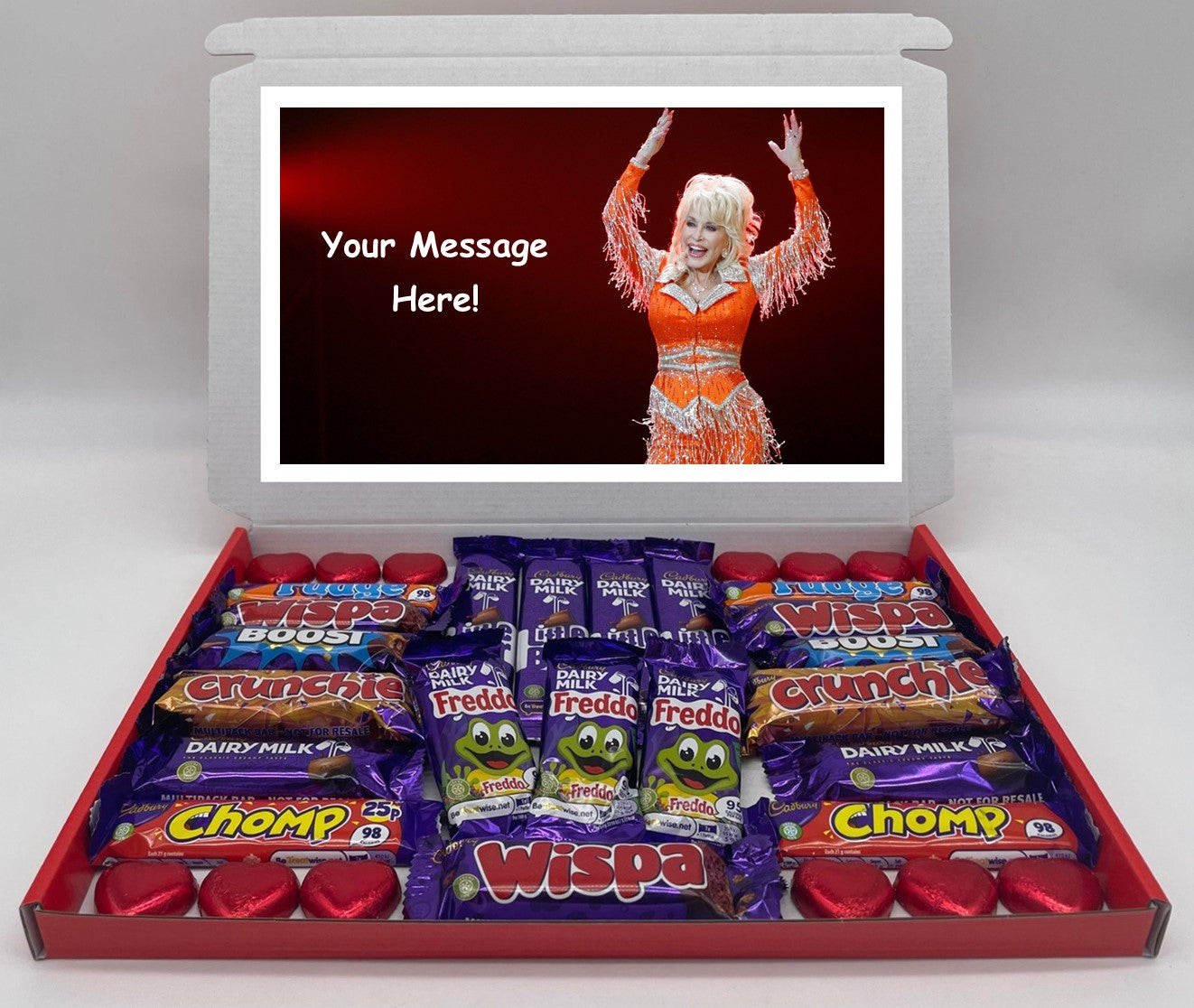Dolly Parton Chocolate & Sweet Gift Box – Personalised Gift