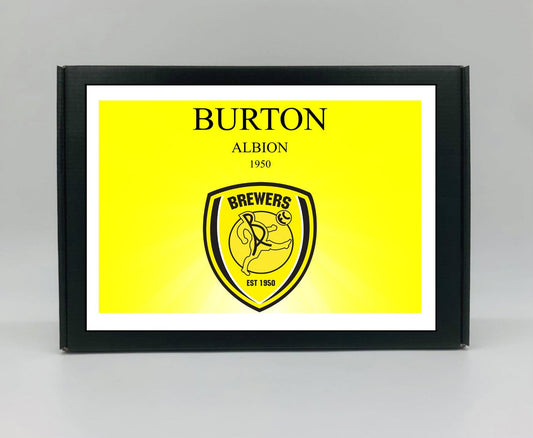 Burton Albion Personalised Gift Box - A personalised chocolate and sweet hamper, the perfect gift for football fans.