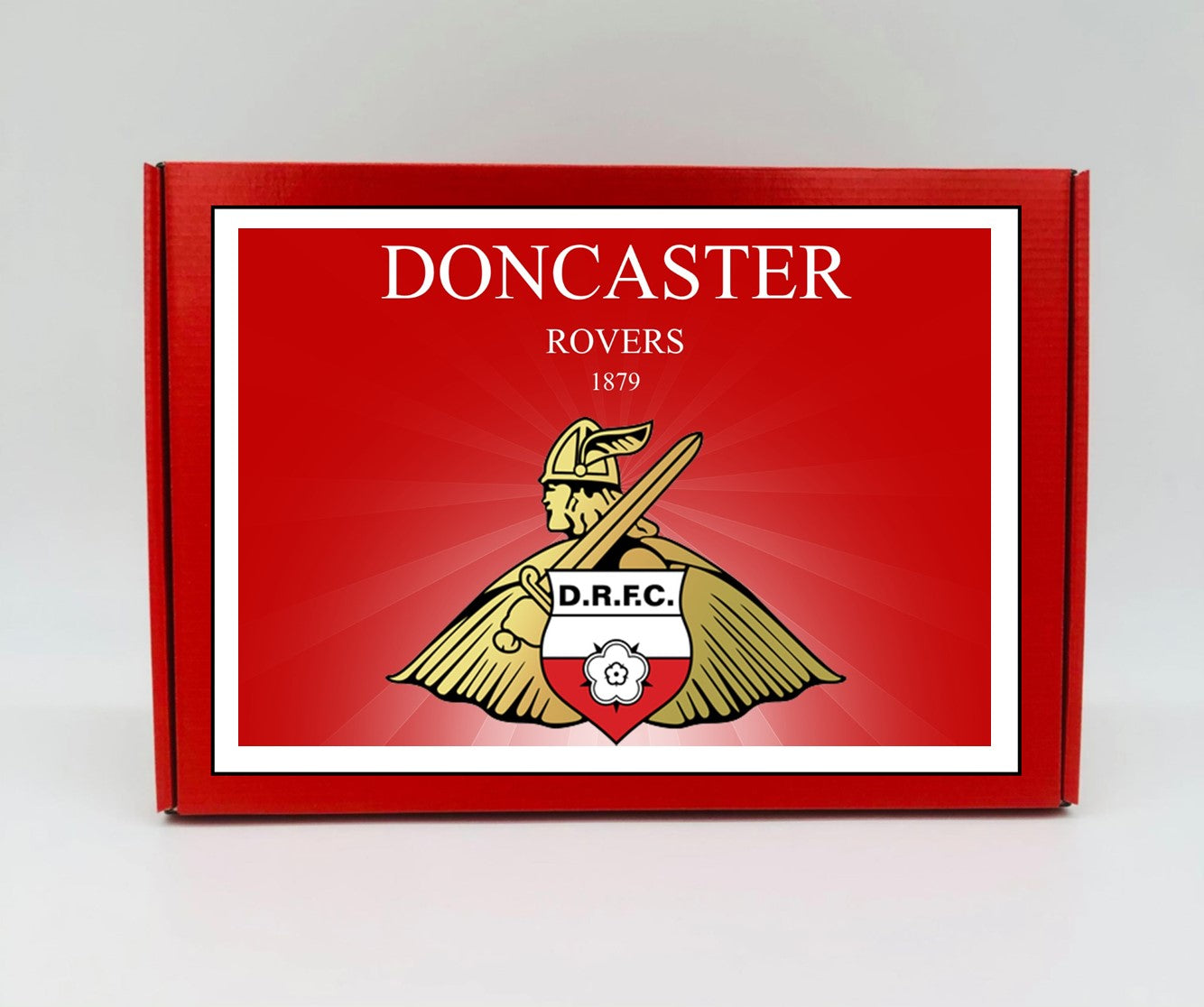 Doncaster Rovers Personalised Gift Box - A personalised chocolate and sweet hamper, the perfect gift for football fans.