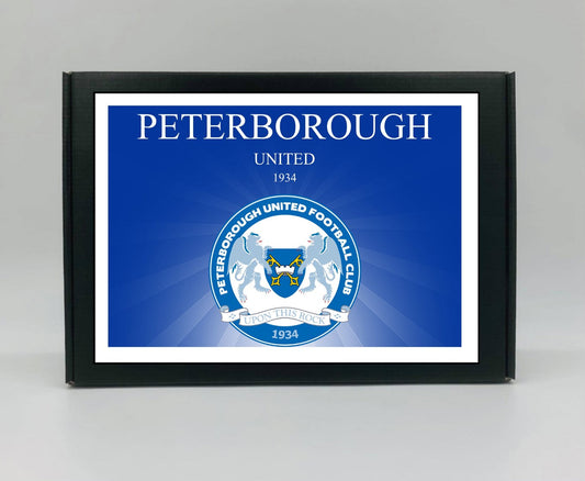 Peterborough United Personalised Gift Box - A personalised chocolate and sweet hamper, the perfect gift for football fans.