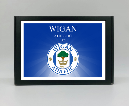 Wigan Athletic Personalised Gift Box - A personalised chocolate and sweet hamper, the perfect gift for football fans.