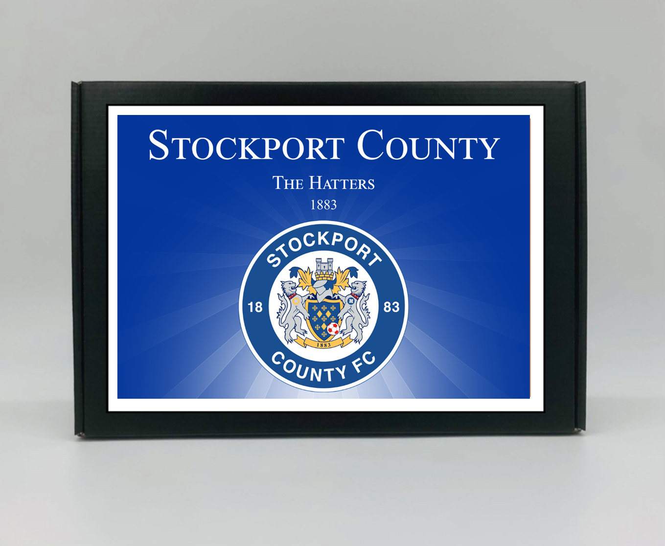 Stockport County Personalised Gift Box - A personalised chocolate and sweet hamper, the perfect gift for football fans.