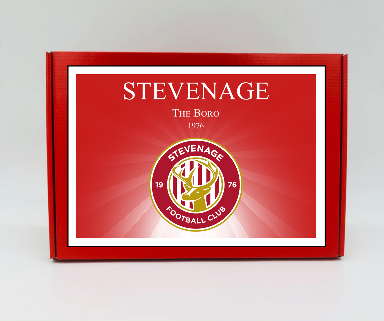 Stevenage Personalised Gift Box - A personalised chocolate and sweet hamper, the perfect gift for football fans.