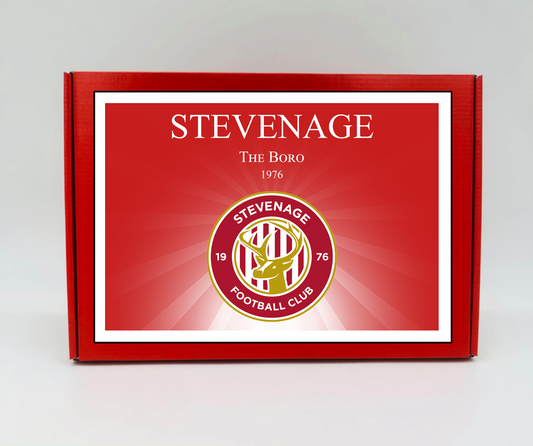 Stevenage Personalised Gift Box - A personalised chocolate and sweet hamper, the perfect gift for football fans.