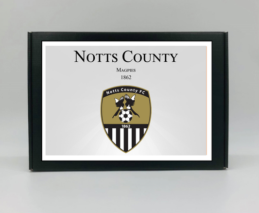 Notts County Personalised Gift Box - A personalised chocolate and sweet hamper, the perfect gift for football fans.