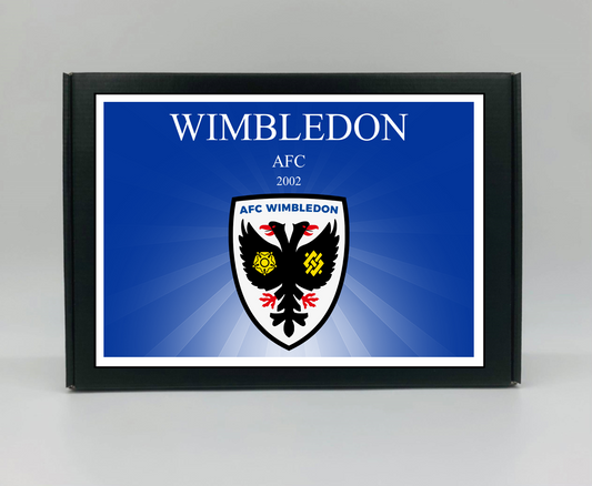 AFC Wimbledon Personalised Gift Box - A personalised chocolate and sweet hamper, the perfect gift for football fans.