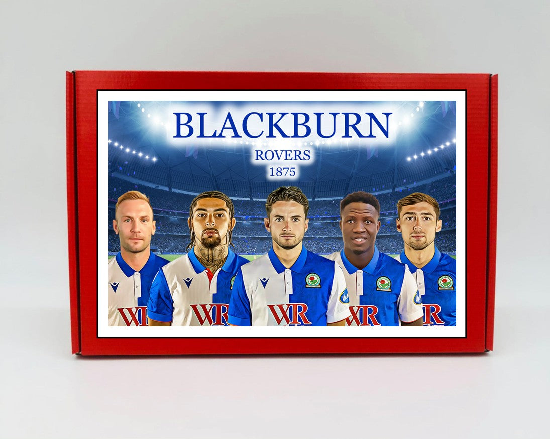 Blackburn Rovers Personalised Gift Box - A personalised chocolate and sweet hamper, the perfect gift for football fans.