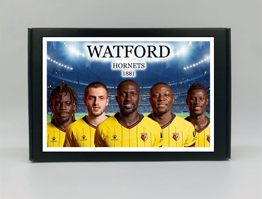 Watford Personalised Gift Box - A personalised chocolate and sweet hamper, the perfect gift for football fans.