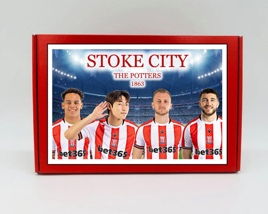 Stoke City Personalised Gift Box - A personalised chocolate and sweet hamper, the perfect gift for football fans.