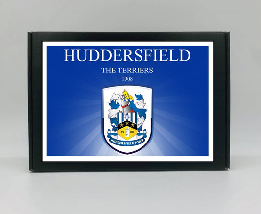 Huddersfield Town Personalised Gift Box - A personalised chocolate and sweet hamper, the perfect gift for football fans.