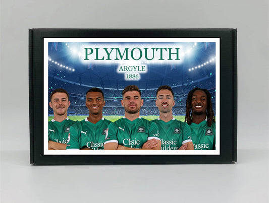 Plymouth Argyle Personalised Gift Box - A personalised chocolate and sweet hamper, the perfect gift for football fans.