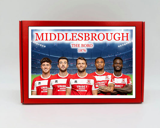 Middlesbrough Personalised Gift Box - A personalised chocolate and sweet hamper, the perfect gift for football fans.