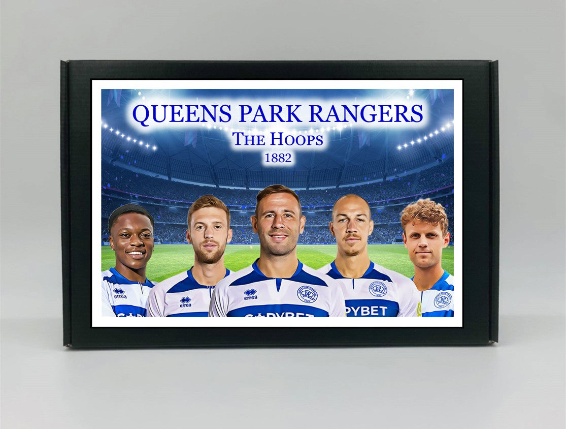 QPR Personalised Gift Box - A personalised chocolate and sweet hamper, the perfect gift for football fans.