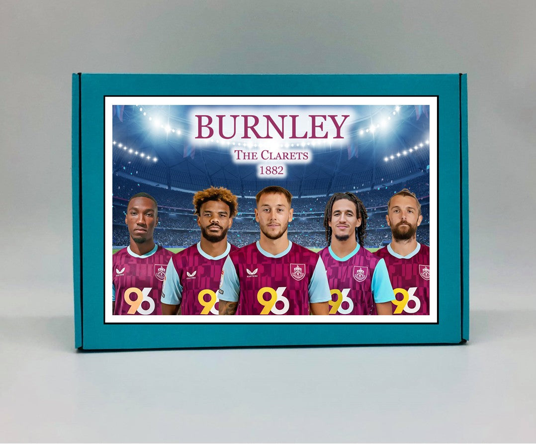 Burnley Personalised Gift Box - A personalised chocolate and sweet hamper, the perfect gift for football fans.