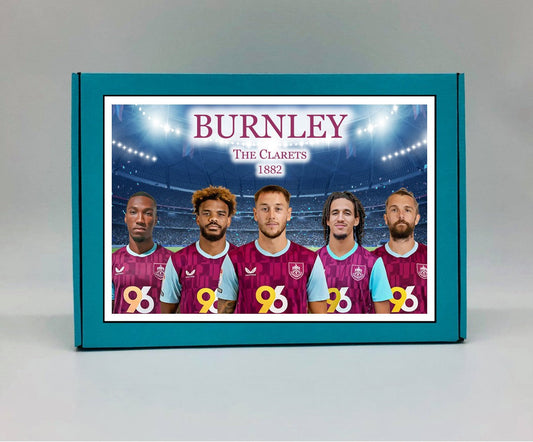 Burnley Personalised Gift Box - A personalised chocolate and sweet hamper, the perfect gift for football fans.