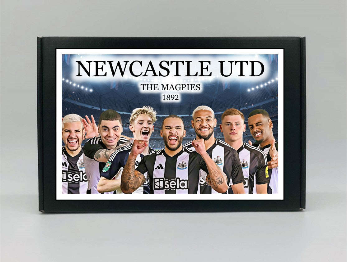 Newcastle United Personalised Gift Box - A personalised chocolate and sweet hamper, the perfect gift for football fans.