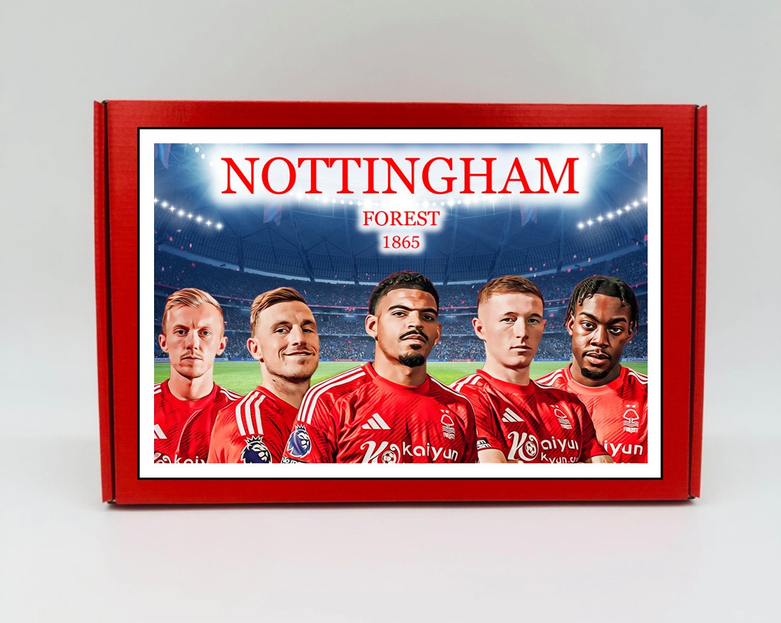 Nottingham Forest Personalised Gift Box - A personalised chocolate and sweet hamper, the perfect gift for football fans.