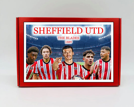 Sheffield United Personalised Gift Box - A personalised chocolate and sweet hamper, the perfect gift for football fans.